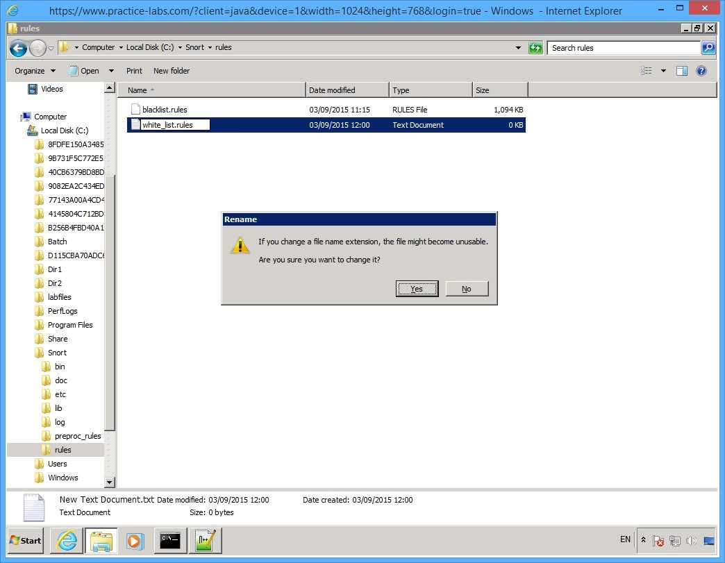 Practice Labs screenshot.